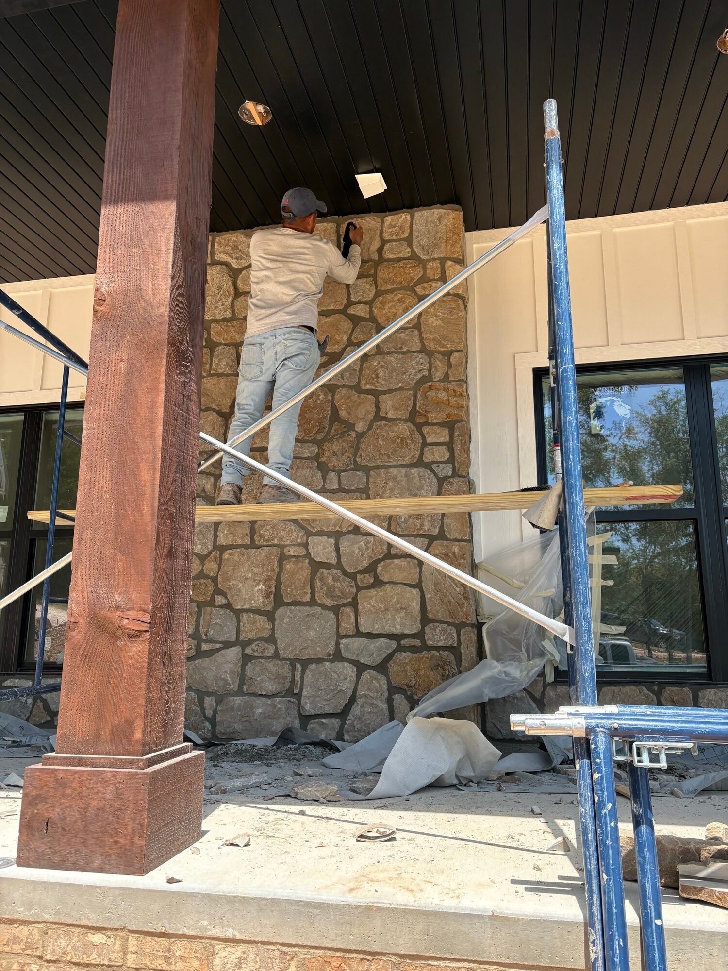 Chimney Flashing and Stone Detail
