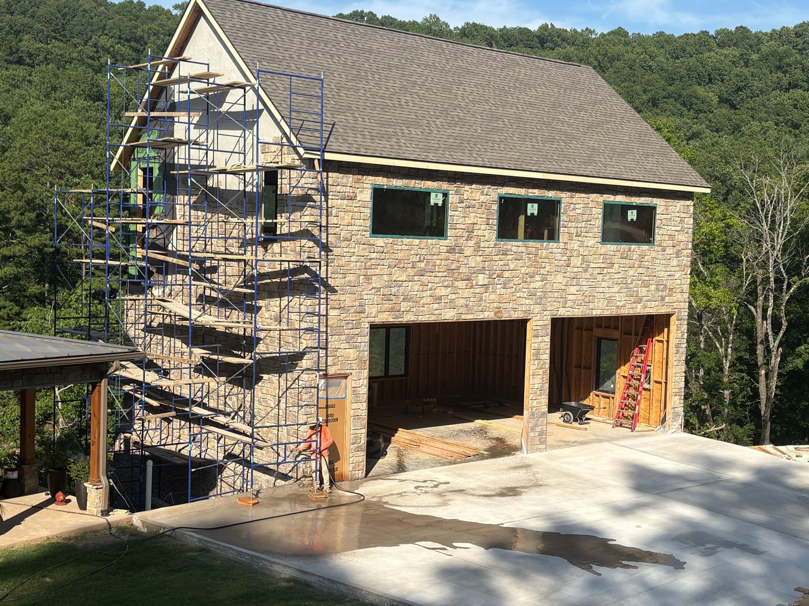 Finished stone exterior, alternate angle
